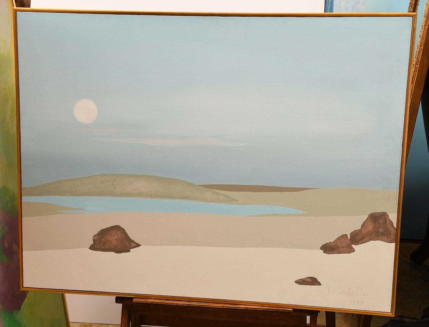 1974 Acryl auf Leinwand, Hector Ubertalli (Amerikaner) mit dem Titel „Images - Japan 2“ im Angebot 1