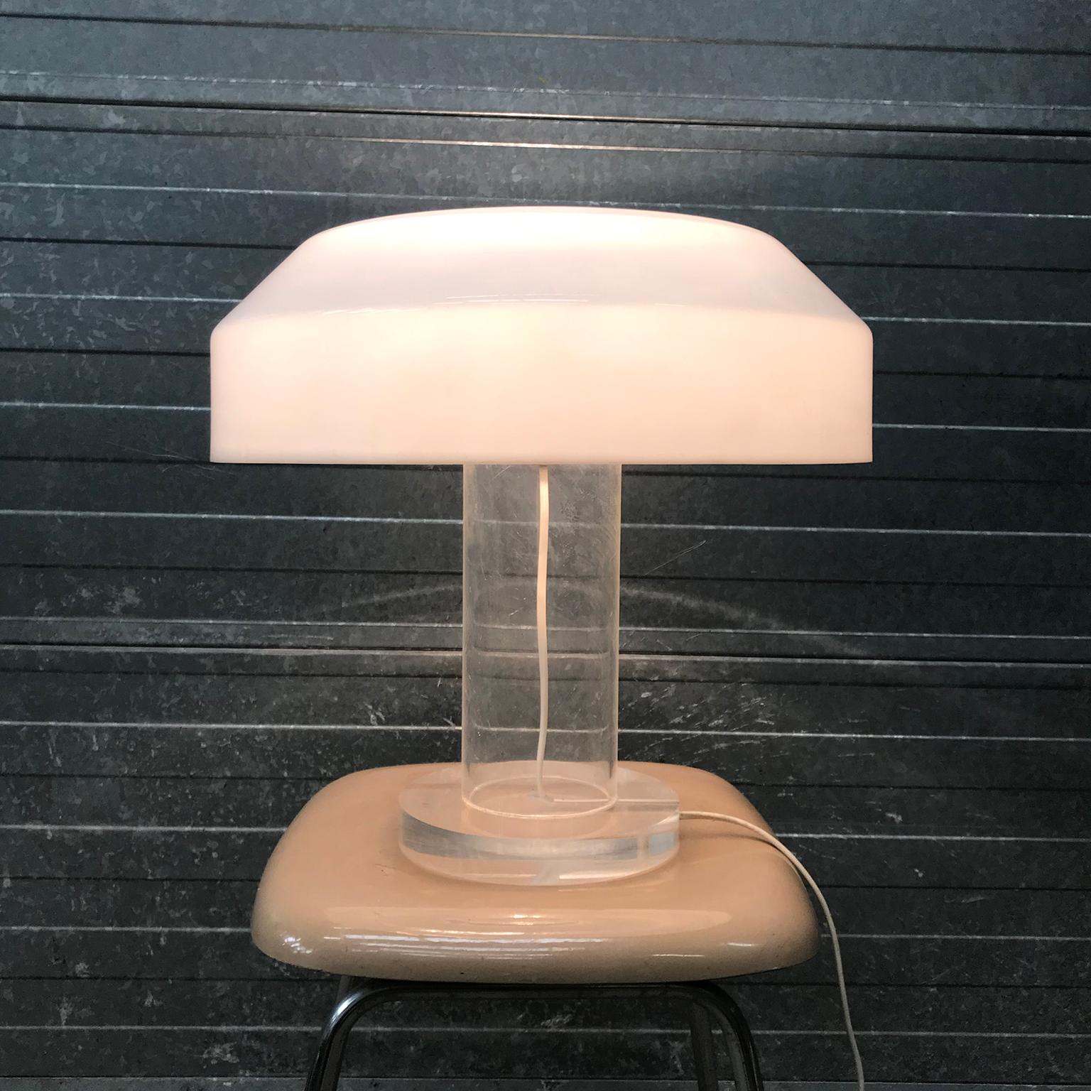 1974, Aldo Van Den Nieuwelaar, for ABN, Table Lamp with White Shade For Sale 3