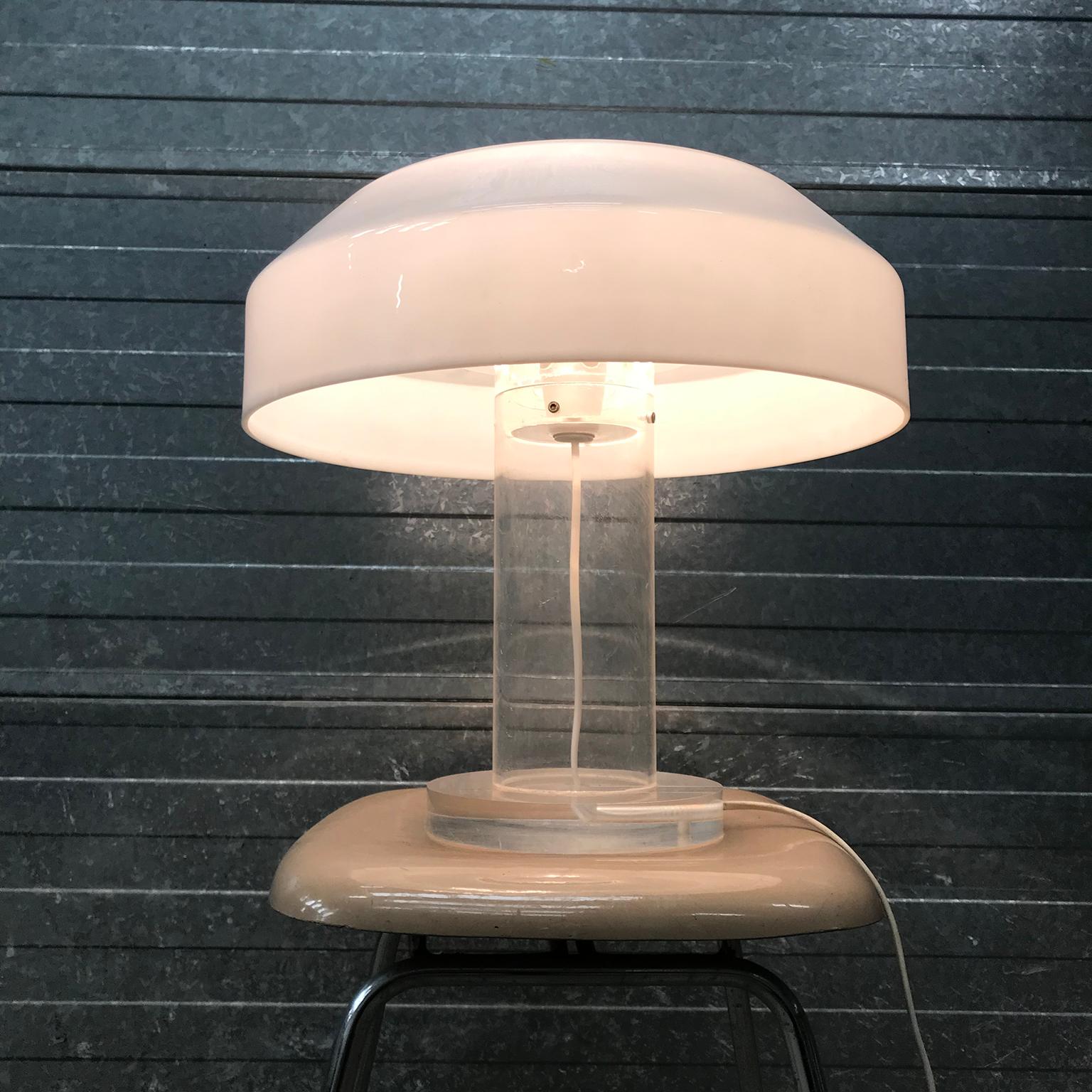 1974, Aldo Van Den Nieuwelaar, for ABN, Table Lamp with White Shade For Sale 5