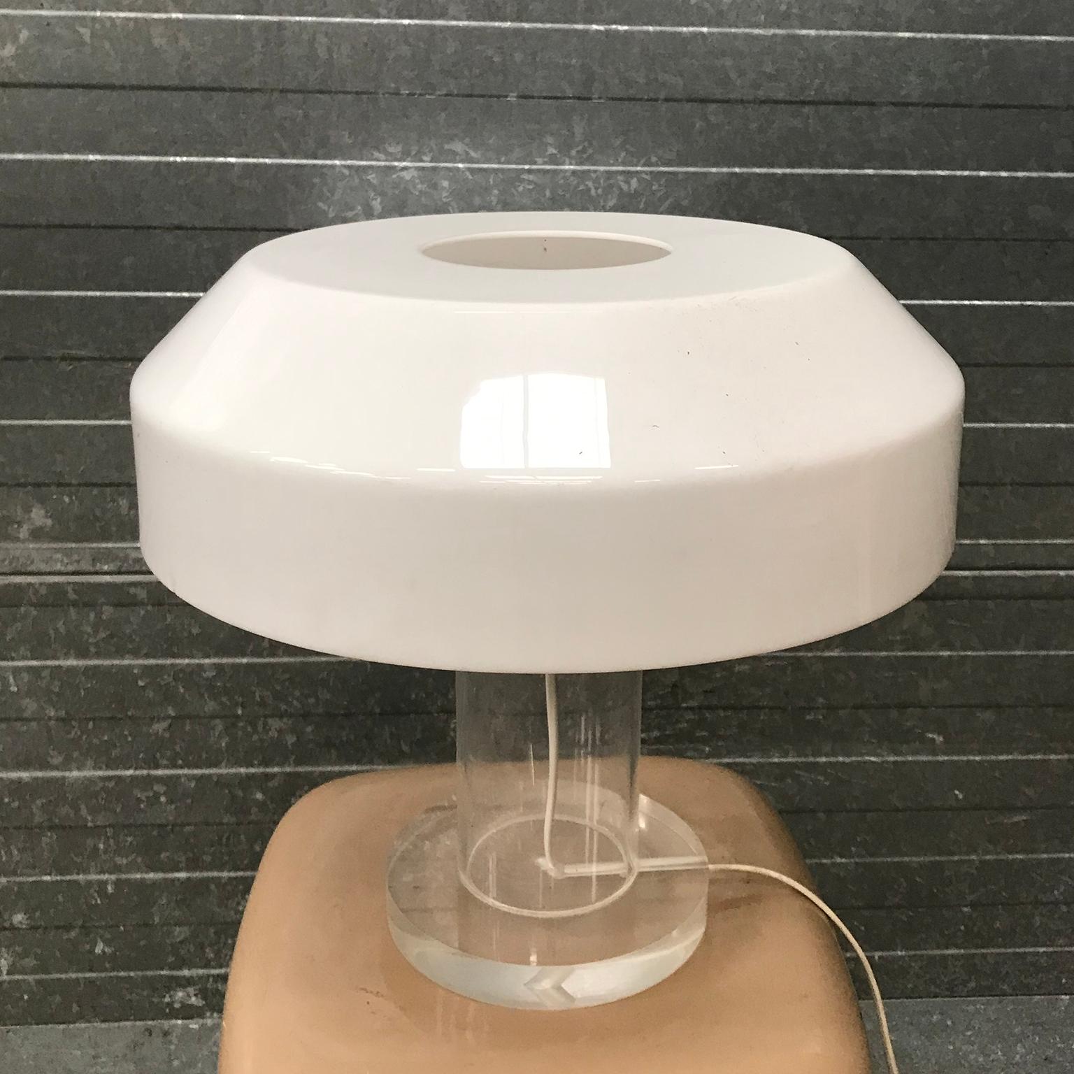 Dutch 1974, Aldo Van Den Nieuwelaar, for ABN, Table Lamp with White Shade For Sale