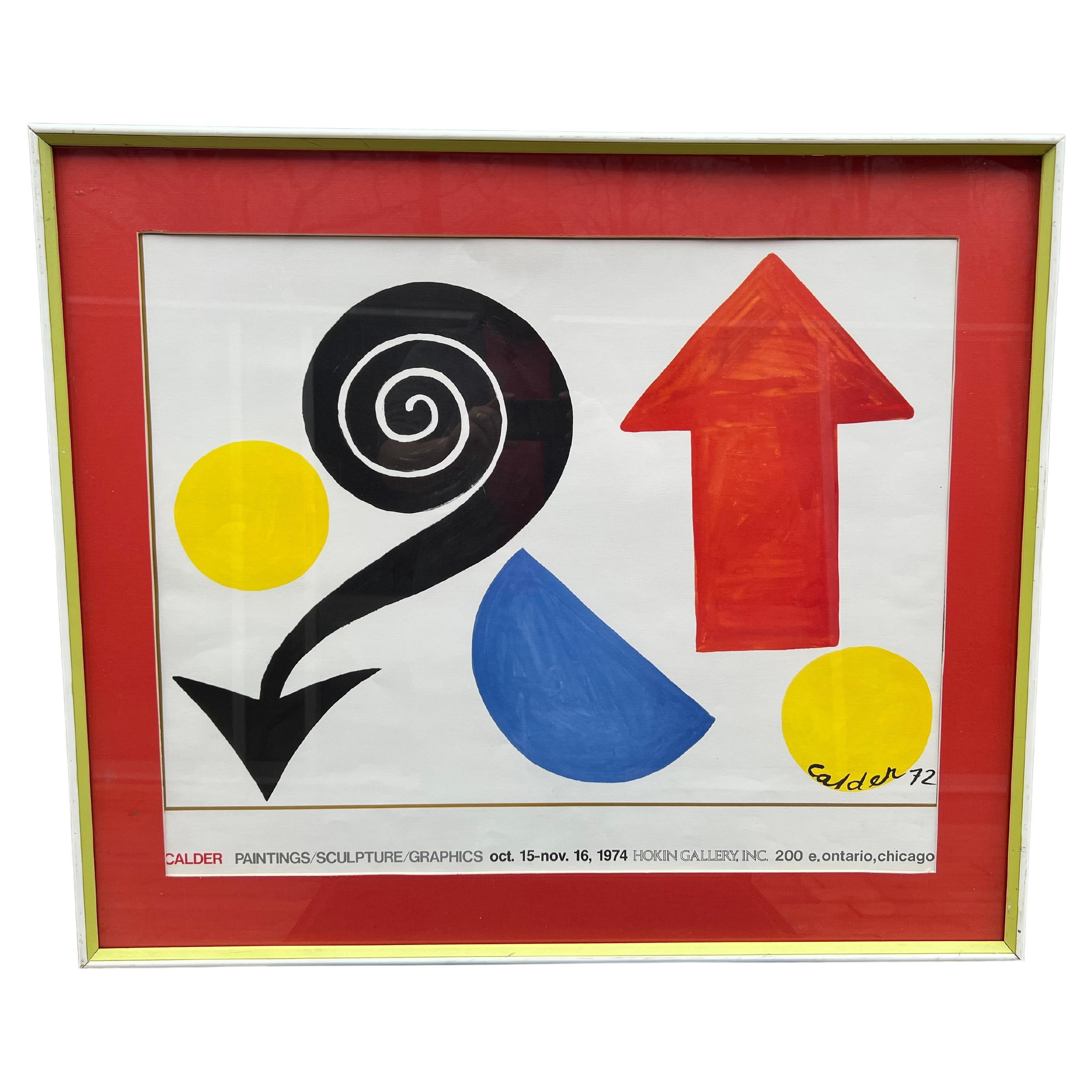 Affiche d'exposition « Paintings / Sculpture / Graphics » d'Alexander Calder, 1974 