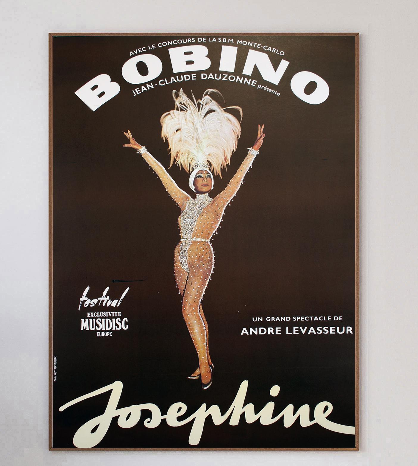 This beautiful rare poster was created to promote the great Josephine Baker's final ever show 