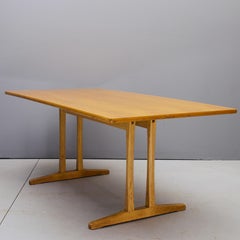 1974 Borge Mogensen FDB Table de salle à manger en chêne de style Shaker C18, bureau, design scandinave