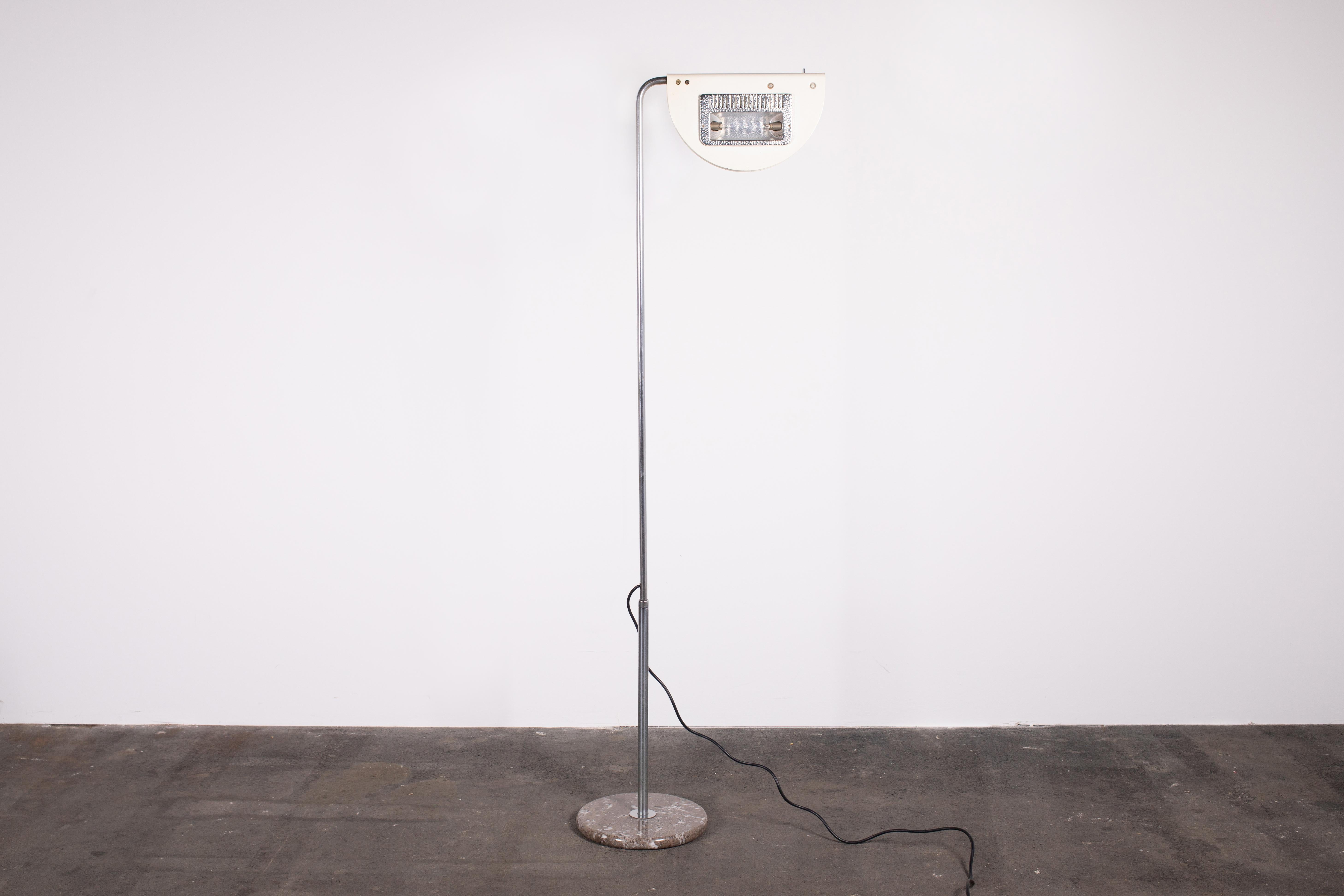 1974 Bruno Gecchelin Standing Floor Lamp in White & Marble for Skipper, Italy. For Sale 4