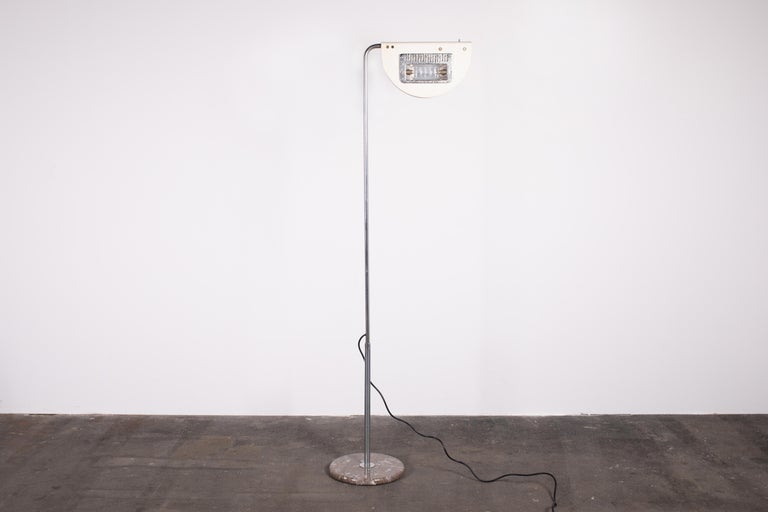 1974 Bruno Gecchelin Standing Floor Lamp in White & Marble for Skipper, Italy. For Sale 5