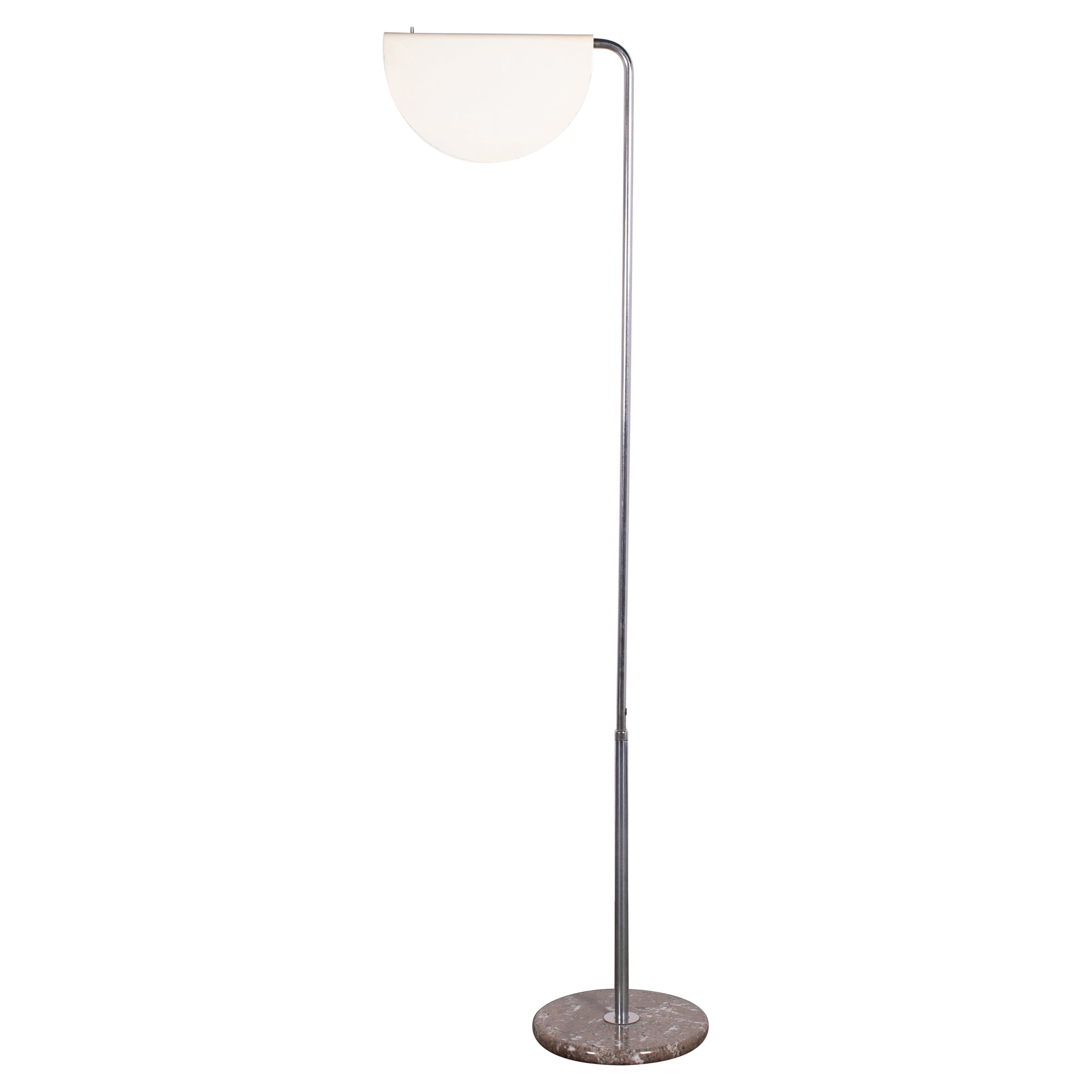 1974 Bruno Gecchelin Standing Floor Lamp in White & Marble for Skipper, Italy.