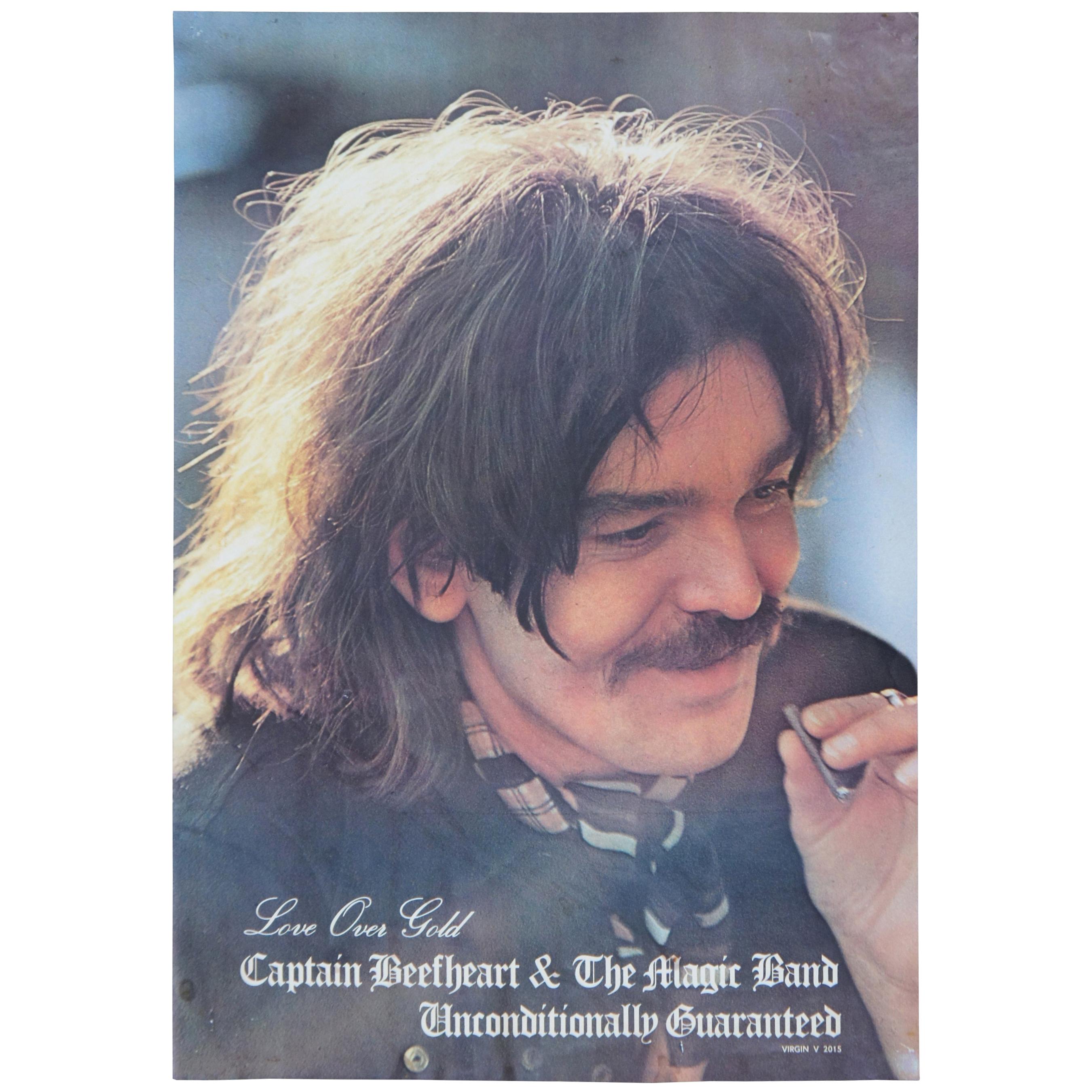 1974 Captain Beefheart Magic Band Unconditionally Guaranteed Promo Poster For Sale