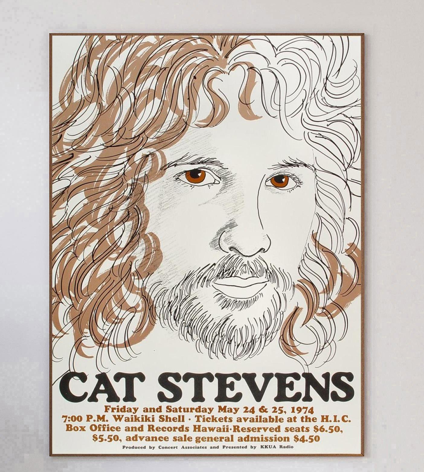 Americano 1974 Cat Stevens - Hawaii Poster originale d'epoca in vendita