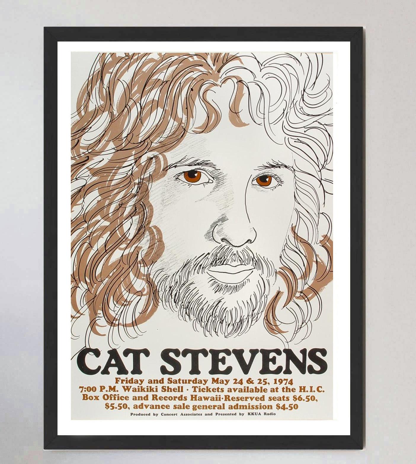 Fine XX secolo 1974 Cat Stevens - Hawaii Poster originale d'epoca in vendita