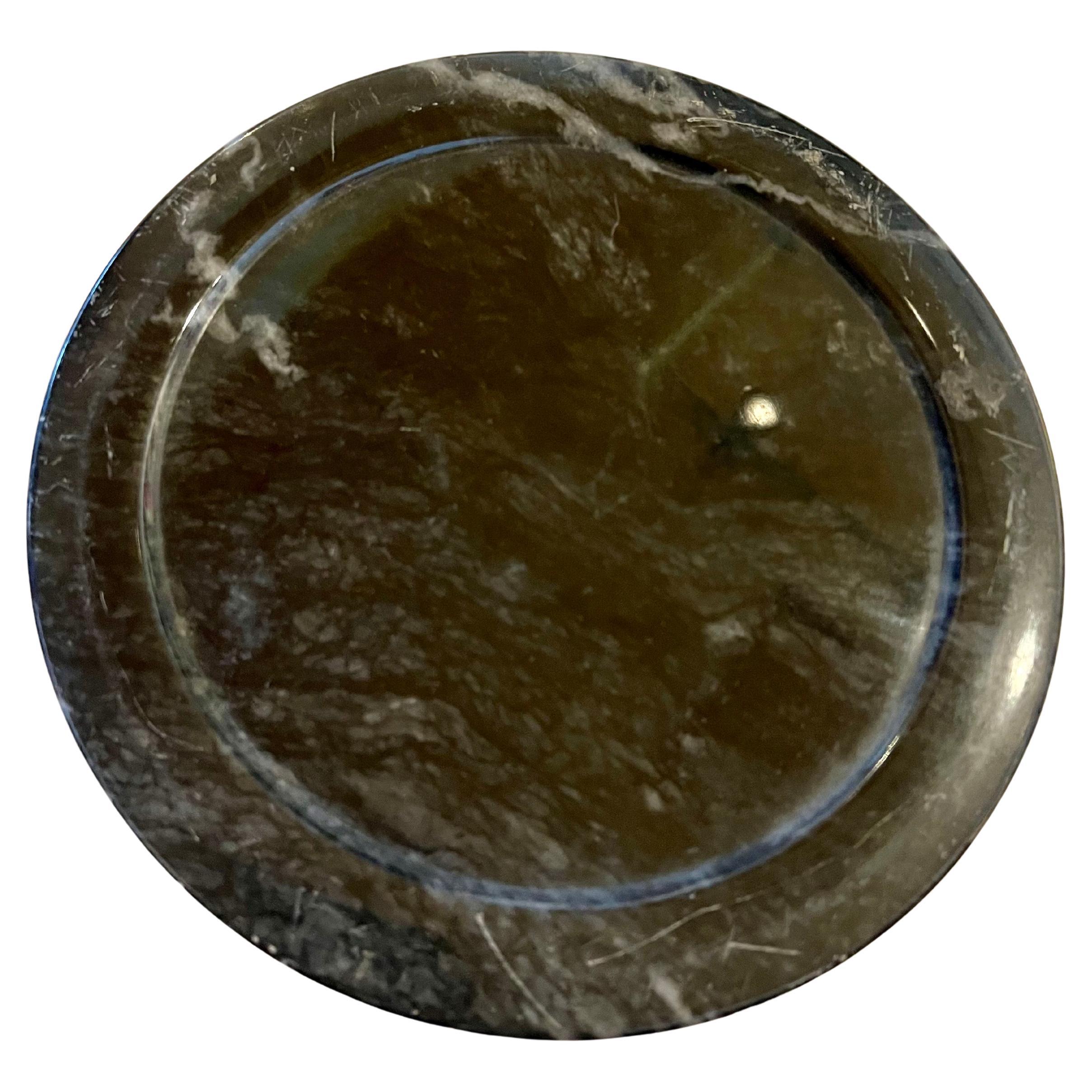 Italian 1974 Commemorative Bel Air Bridge Solid Massive Marble Ashtray Catch it All Bowl
