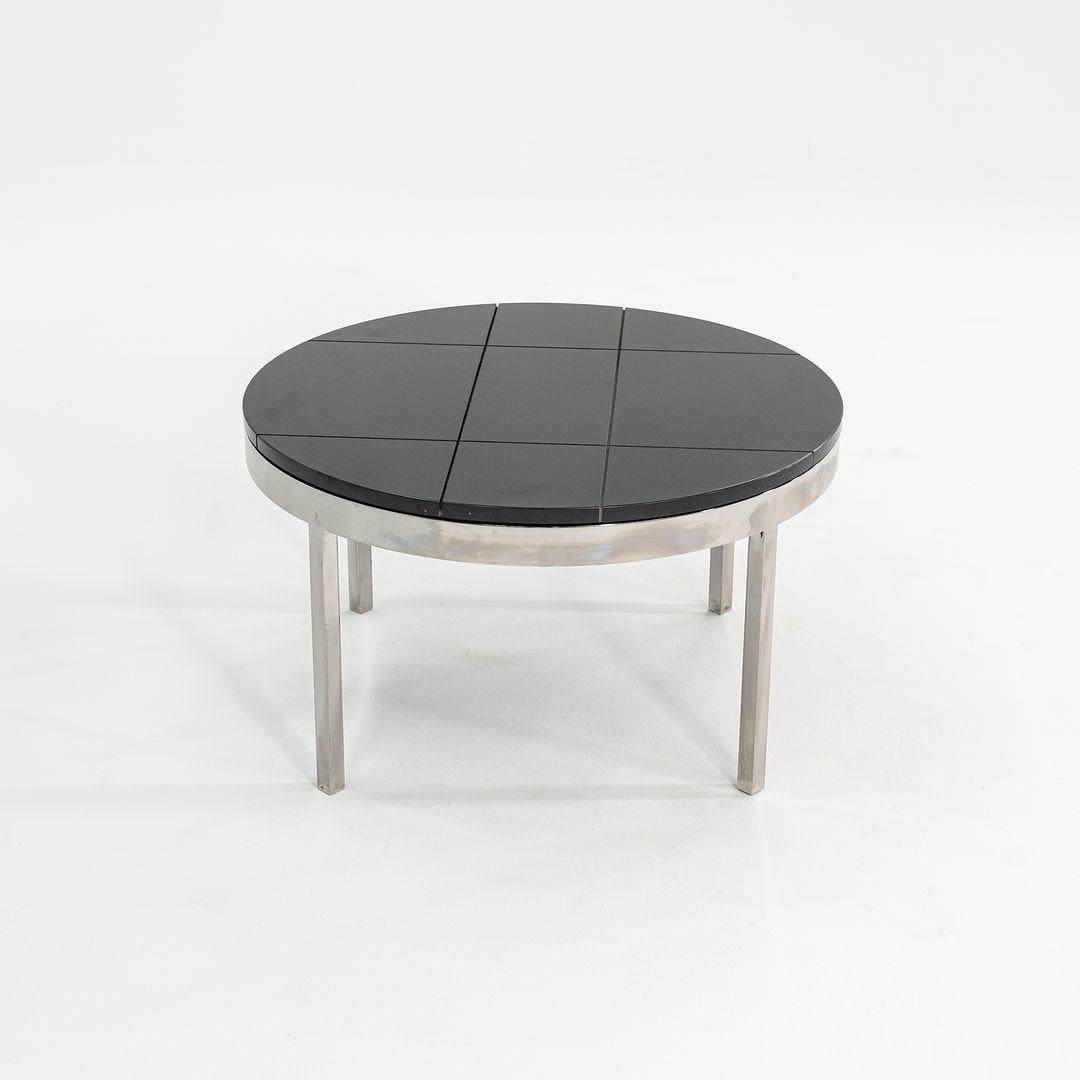 Fin du 20e siècle 1974 Davis Allen & Gordon Bunshaft of SOM Coffee Table Granite & Steel 4x Avail en vente