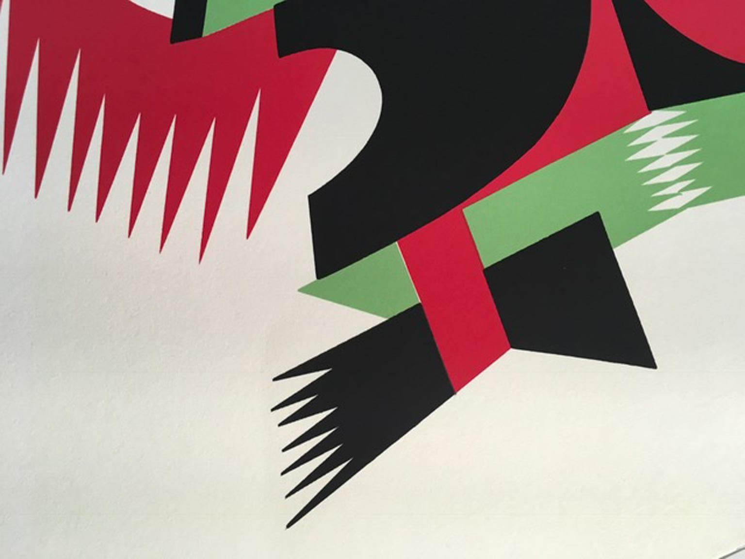 Italien 1974 Postmoderner Depero Mehrfarbiger Druck auf Papier, nummerierte Auflage (Handgefertigt) im Angebot
