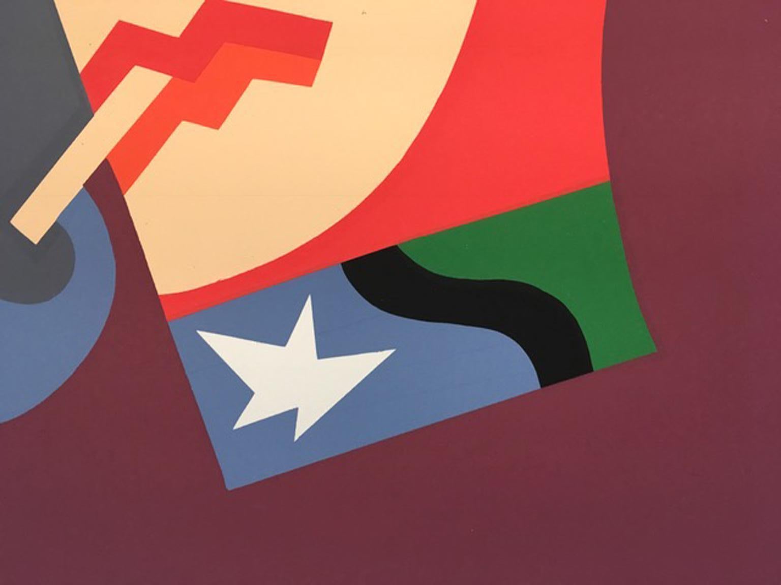 Hand-Crafted Italy 1974 Post -Modern Depero Multi-Color Print on Paper Numbered Edition