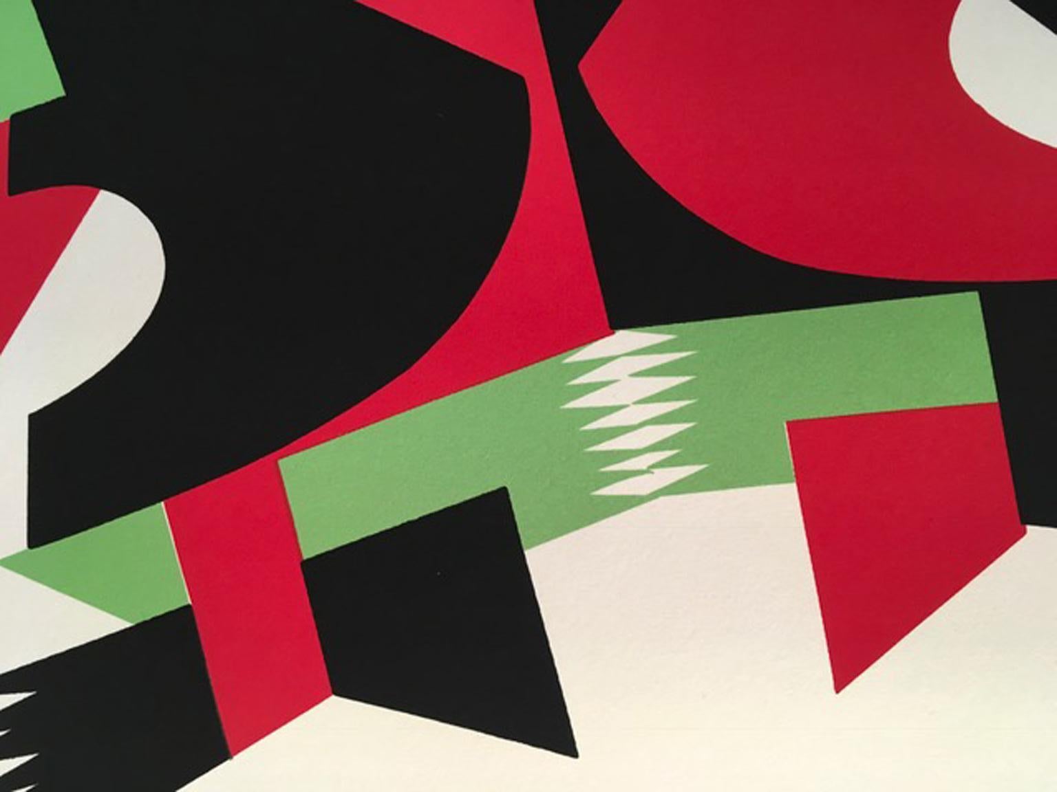 Italien 1974 Postmoderner Depero Mehrfarbiger Druck auf Papier, nummerierte Auflage im Zustand „Gut“ im Angebot in Brescia, IT
