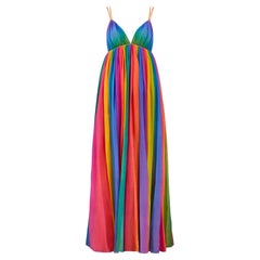 1974 Documented Jean Varon Rainbow Maxi Dress