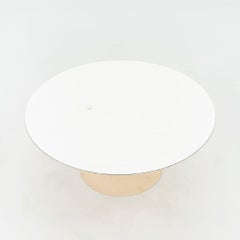 1974 Eero Saarinen for Knoll 36 inch Round Coffee Table in White Laminate