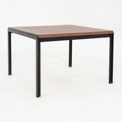 1974 Florence Knoll T Angle 24 x 24 inch Side / End Table with Wood Laminate Top