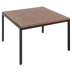 1974 Florence Knoll T Angle 24 x 24 inch Side / End Table with Wood Laminate Top