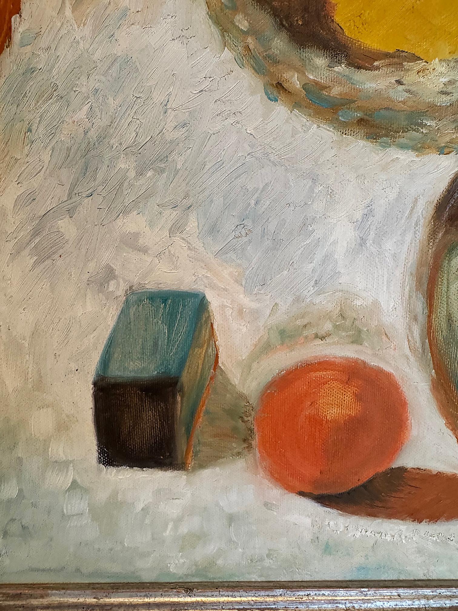 Französisches impressionistisches abstraktes Stillleben des Impressionismus von Farmor, 1974 im Zustand „Gut“ im Angebot in Miami, FL