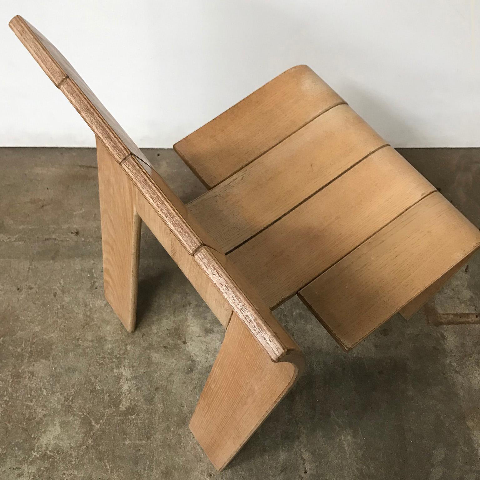 1974, Gijs Bakker, Castelijn, Varnished Stackable Bended Wood Strip Chair 4