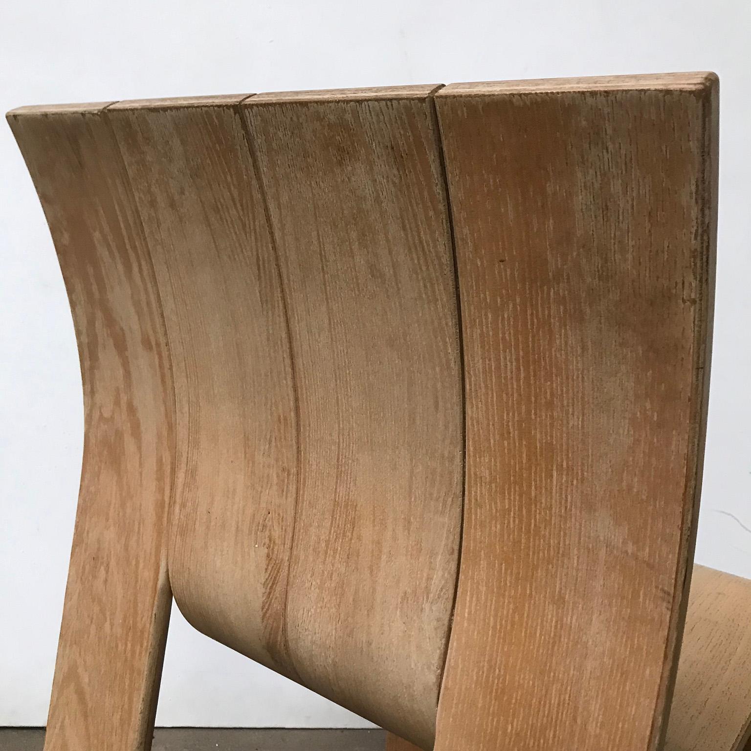 1974, Gijs Bakker, Castelijn, Varnished Stackable Bended Wood Strip Chair 3