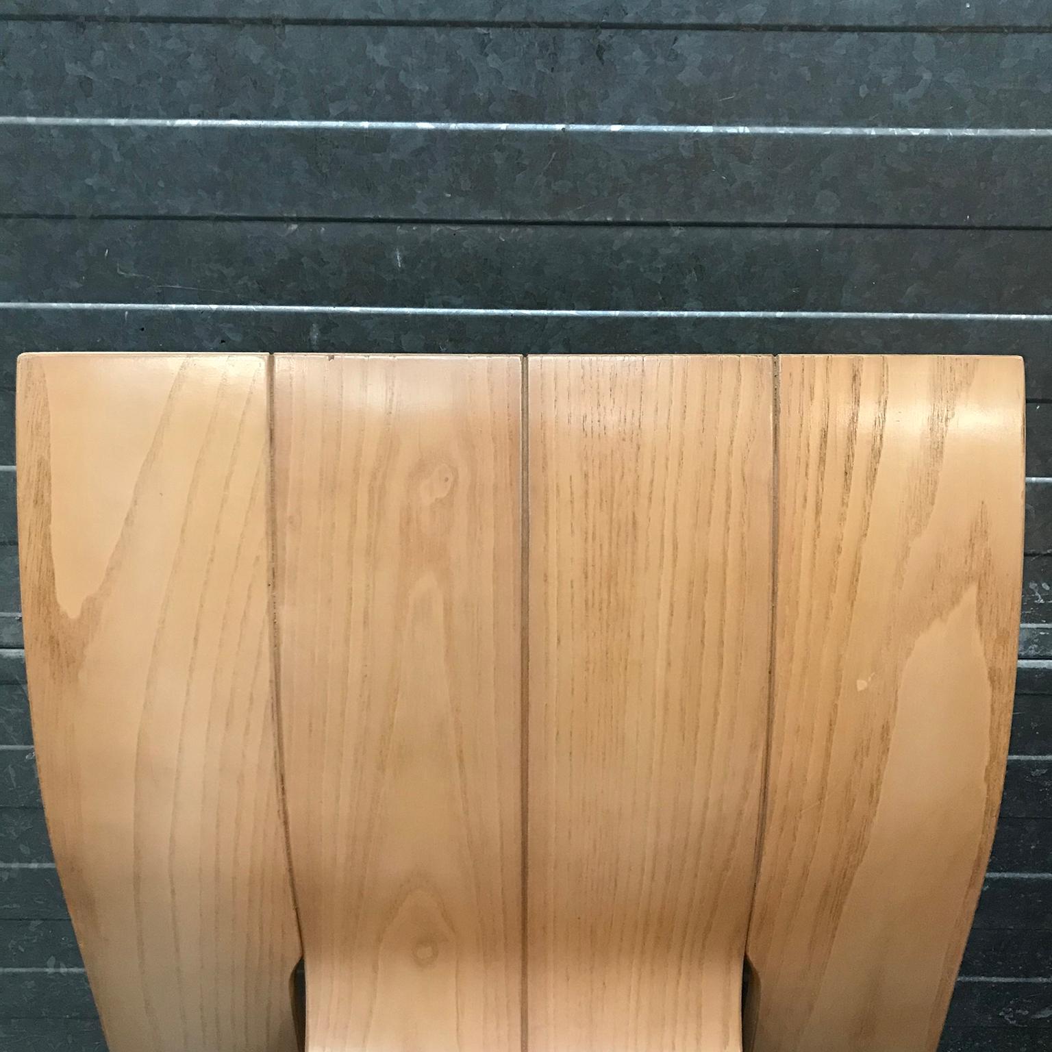 1974, Gijs Bakker for Castelijn, Set of Stackable Bended Wood Strip Chairs For Sale 5