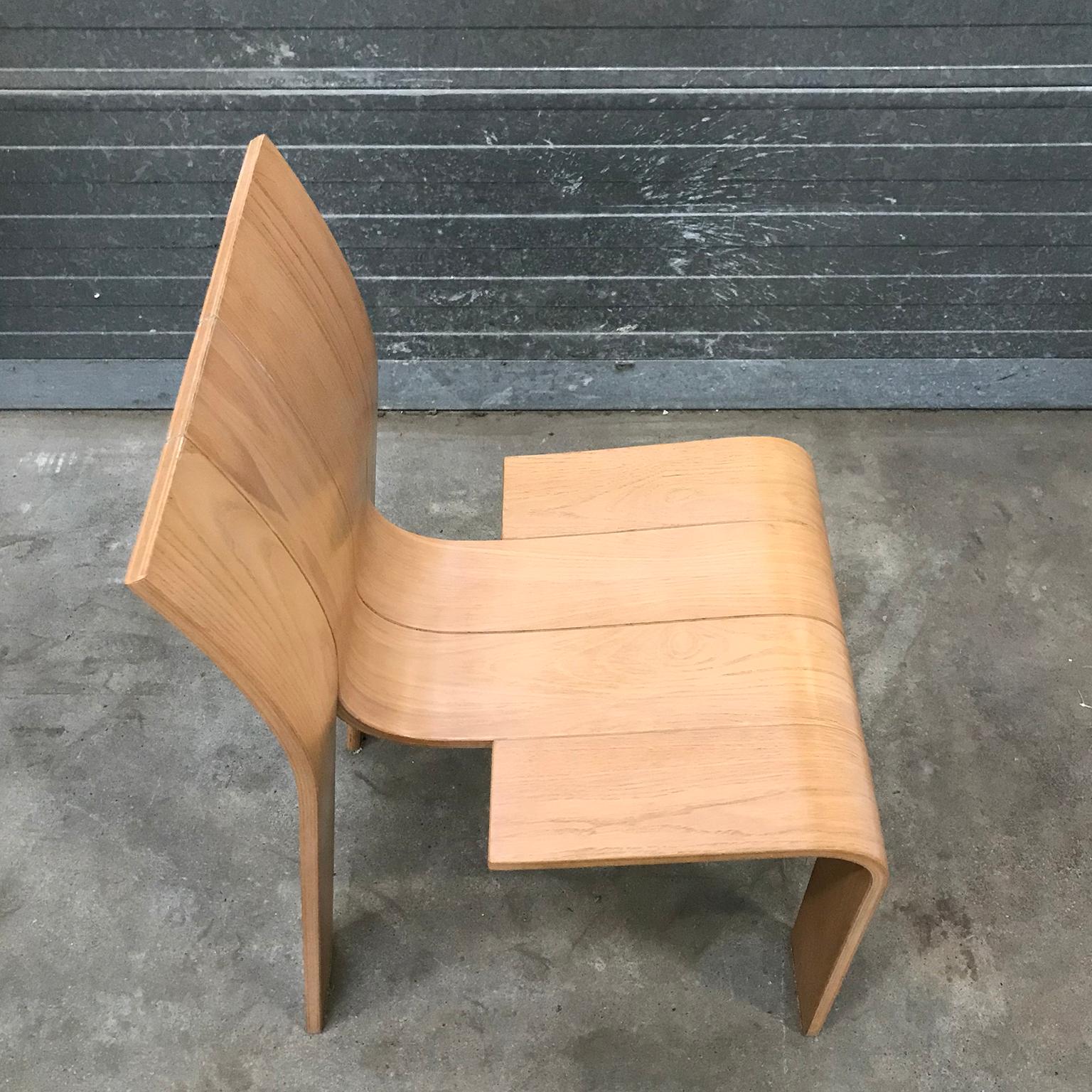 1974, Gijs Bakker for Castelijn, Set of Stackable Bended Wood Strip Chairs In Good Condition For Sale In Amsterdam IJMuiden, NL