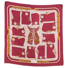 Écharpe en soie Hermès Camails conçue par Francoise de la Perriere, 1974