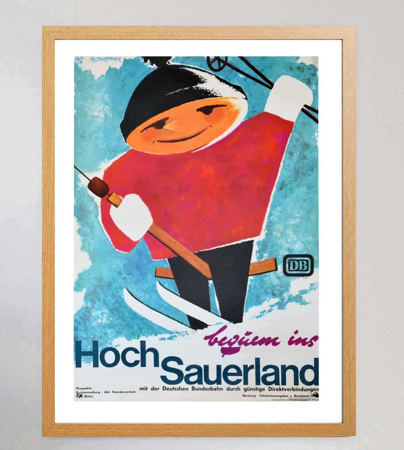 German 1974 Hochsauerland Ski - DB Railway Original Vintage Poster  For Sale