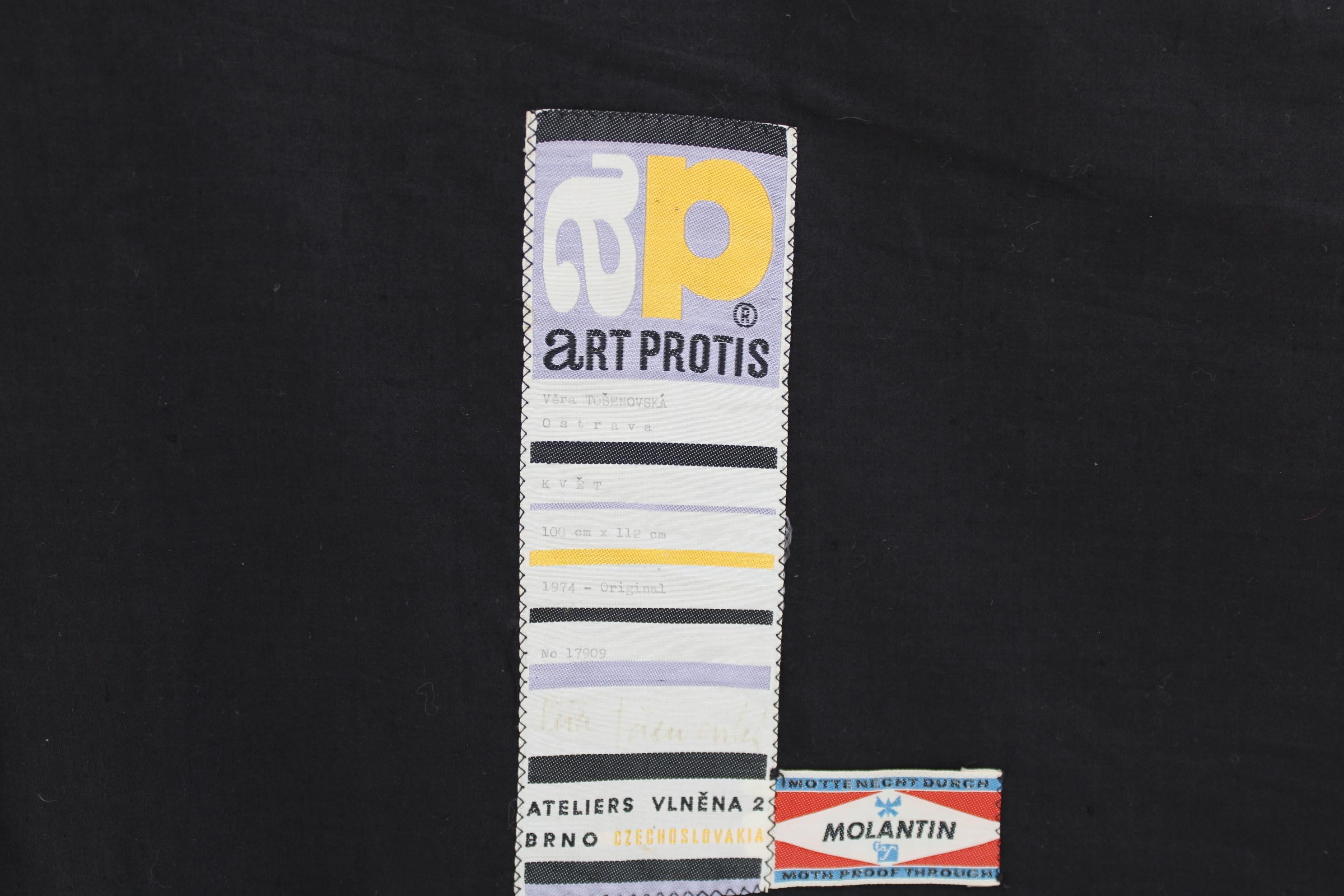 1974 Large Wool Tapestry by Art Protis , Czechoslovakia For Sale 4