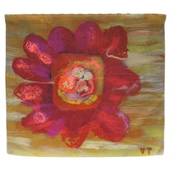 Grande tapisserie en laine d'Art Protis, Tchécoslovaquie, 1974