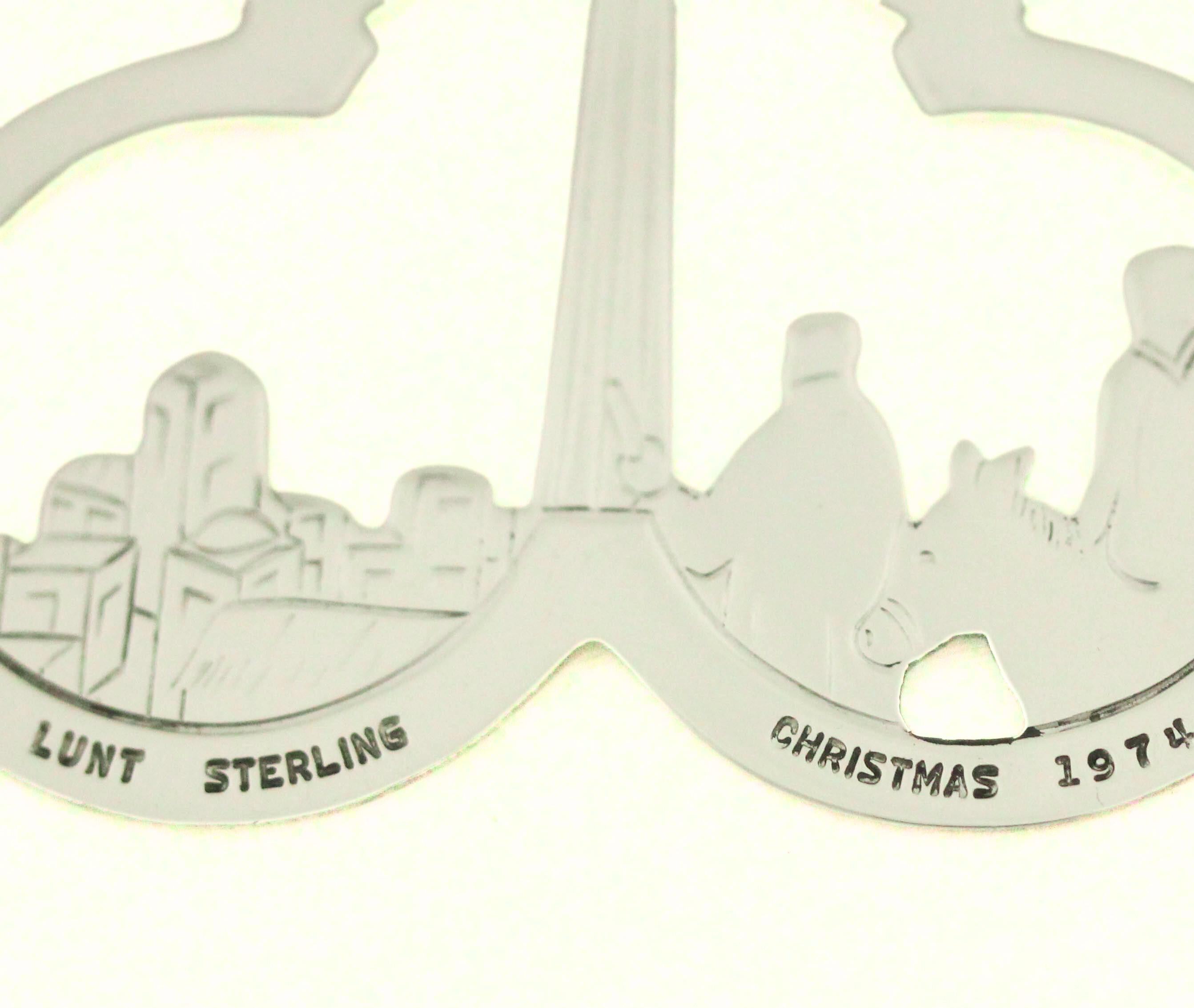 Fine XX secolo Ornamento natalizio Lunt Sterling 1974 - 