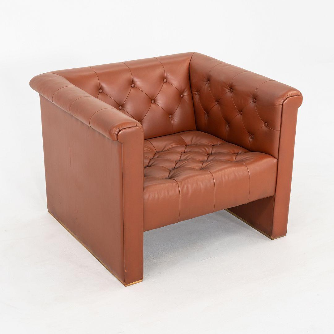 Paar Nicos Zographos CH.33 Clubsessel aus cognacfarbenem Leder, 1974 im Angebot 4