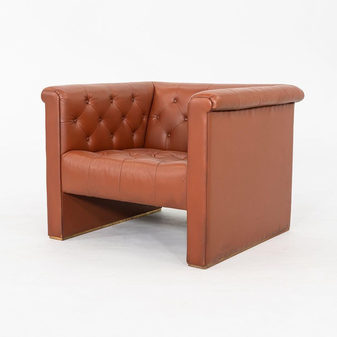 Paar Nicos Zographos CH.33 Clubsessel aus cognacfarbenem Leder, 1974 im Angebot 5