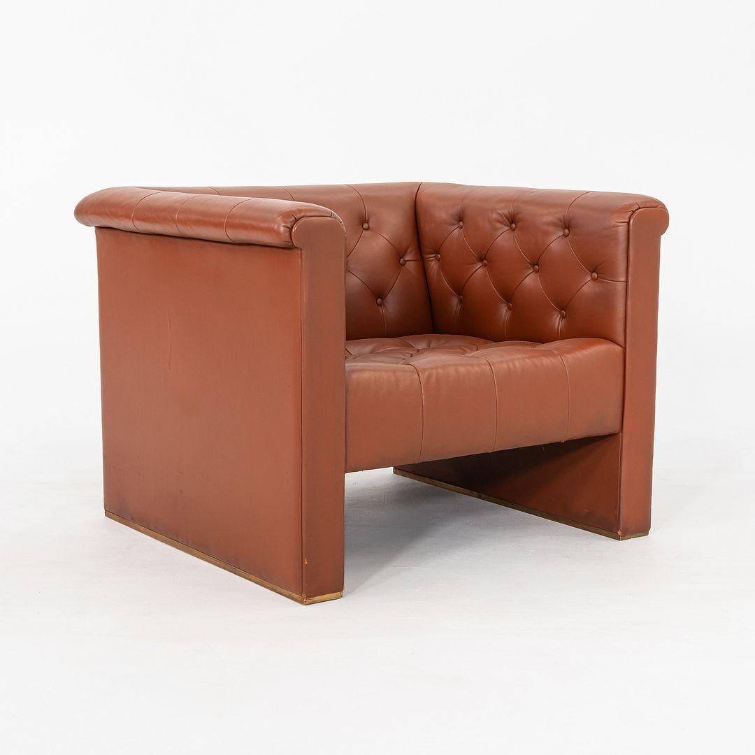 Paar Nicos Zographos CH.33 Clubsessel aus cognacfarbenem Leder, 1974 im Zustand „Gut“ im Angebot in Philadelphia, PA