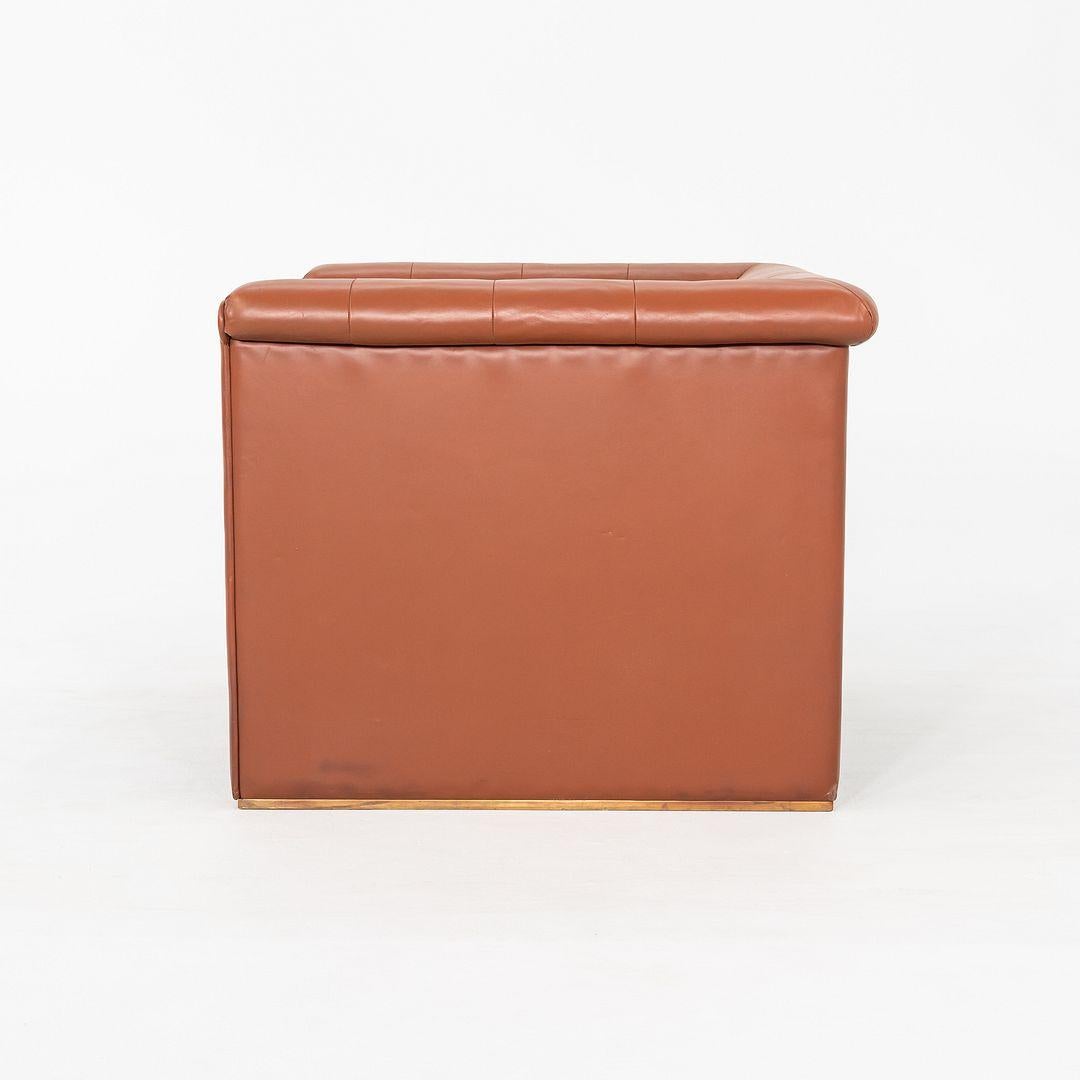Paar Nicos Zographos CH.33 Clubsessel aus cognacfarbenem Leder, 1974 im Angebot 1
