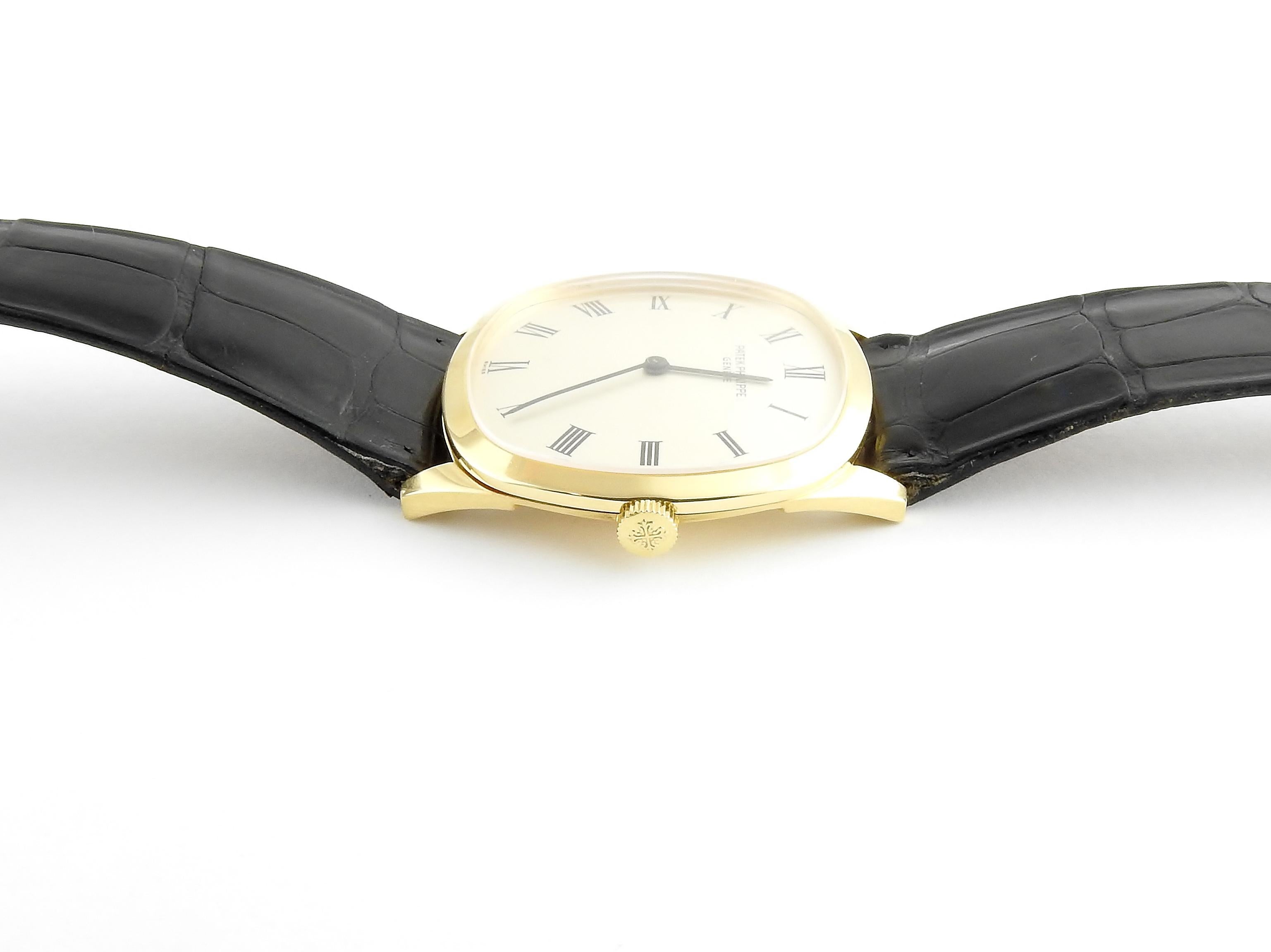 1974 Patek Philippe 18 Karat Yellow Gold Golden Ellipse 3644 Men's Watch In Good Condition In Washington Depot, CT