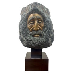 1974 Scultura: busto in bronzo patinato firmato da Peggy Mach - Edizione 1/7