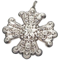 1974 Reed & Barton Sterling Silver Christmas Cross Ornament