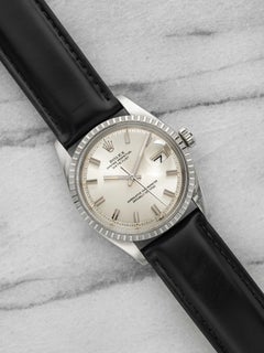 1974 Rolex Datejust 1603 Stainless Steel Silver Wide Boy Dial Automatic 36mm