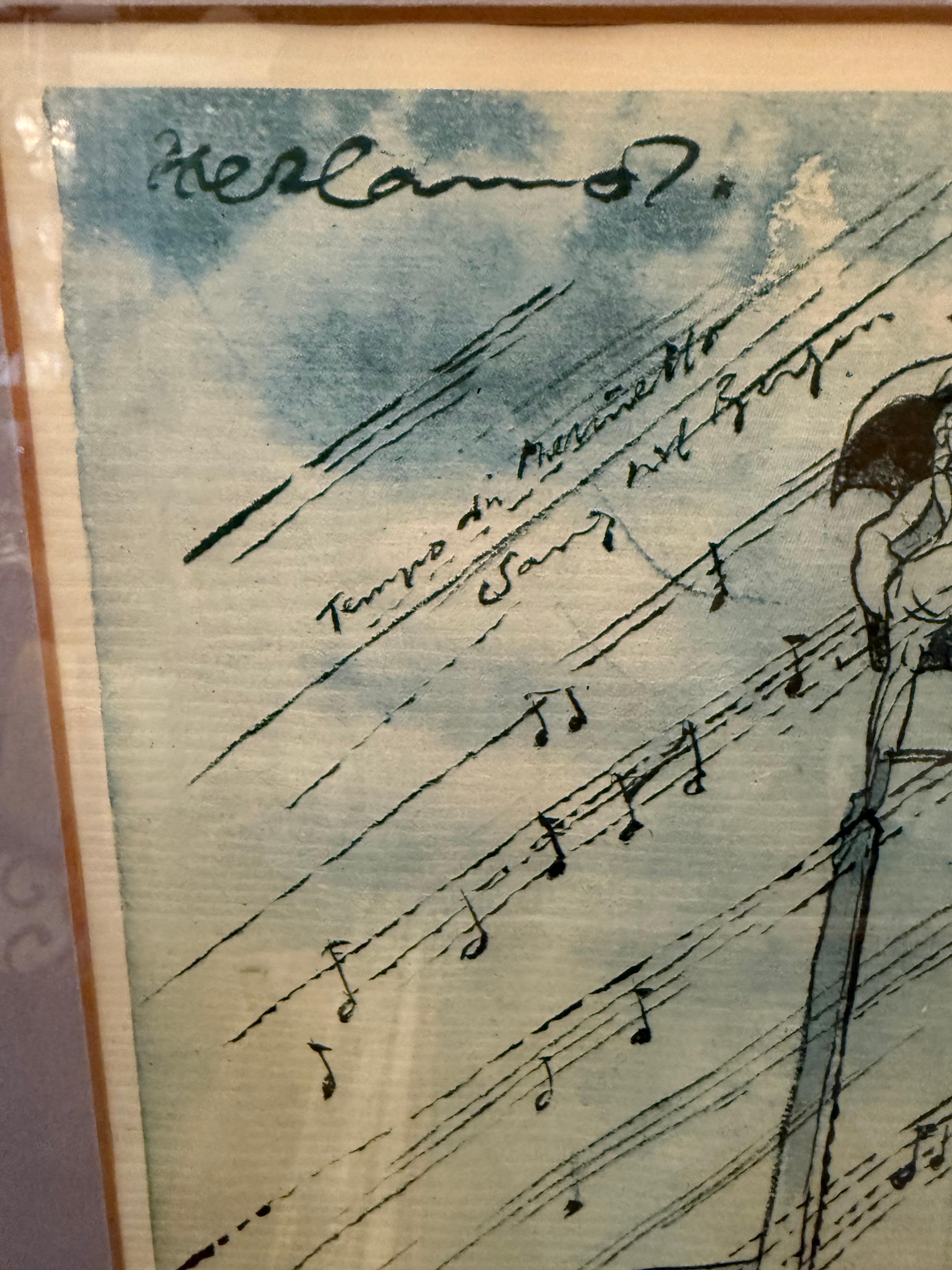 20th Century 1974 Signed Kingdom of Music Wall Art For Sale