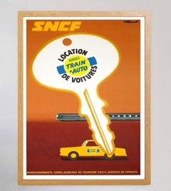 1974 SNCF - Rail & Auto - Villemot Original Vintage Poster