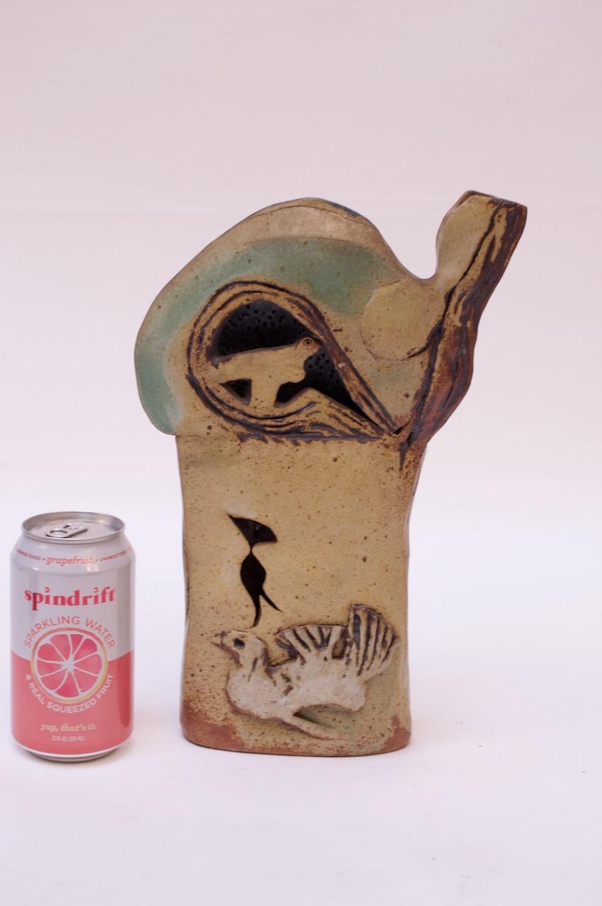 Mid-Century Modern Sculpture en grès du Studio Stoneware « Birds » signée Pollack, 1974 en vente