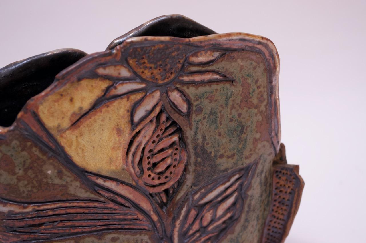 Vase à fleurs en grès Studio de Pollack, 1974 en vente 2