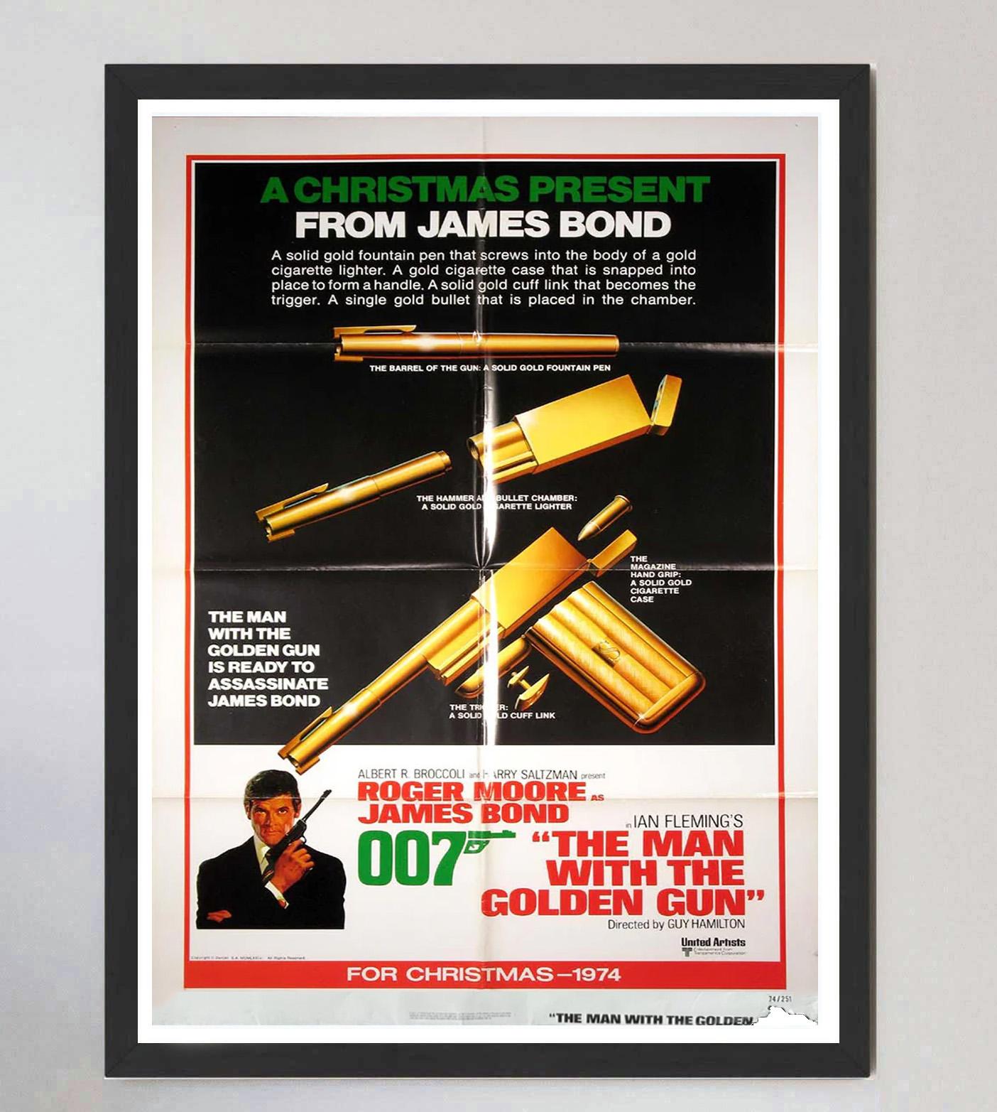 1974 El hombre de la pistola de oro Cartel original de época finales del siglo XX en venta