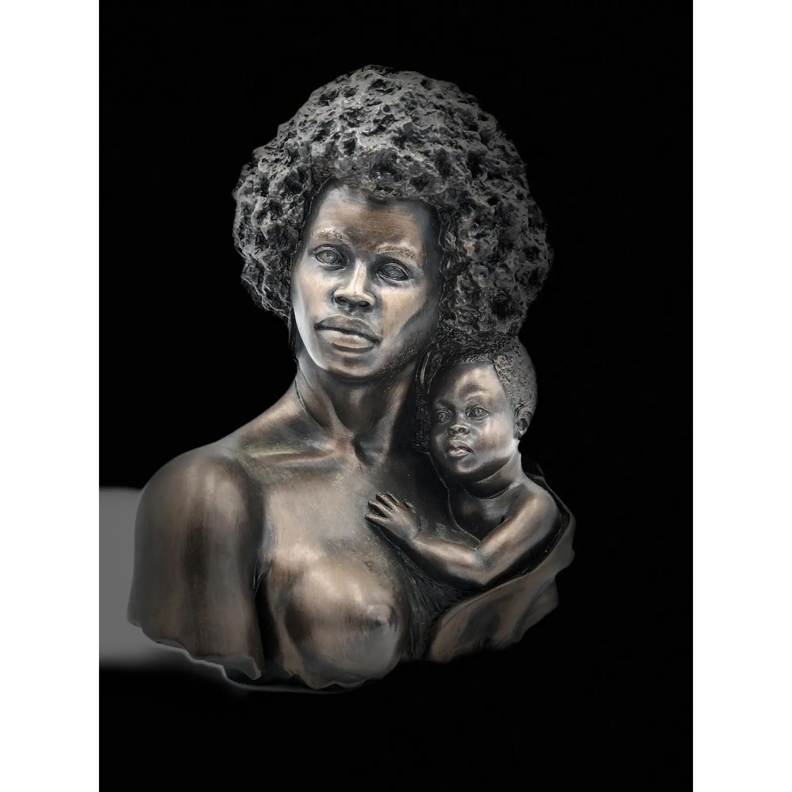 Beautiful depiction of Mother and Child. Signed V. Kendrick 1974 for Universal Statuary Corp. Chicago. Home photo is the true color.