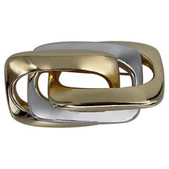 1974 Vintage Christian Dior Silver Gold Tone Abstract Pin Brooch