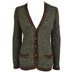 1974 Yves Saint Laurent Haute Couture Hand Crochet Cardigan