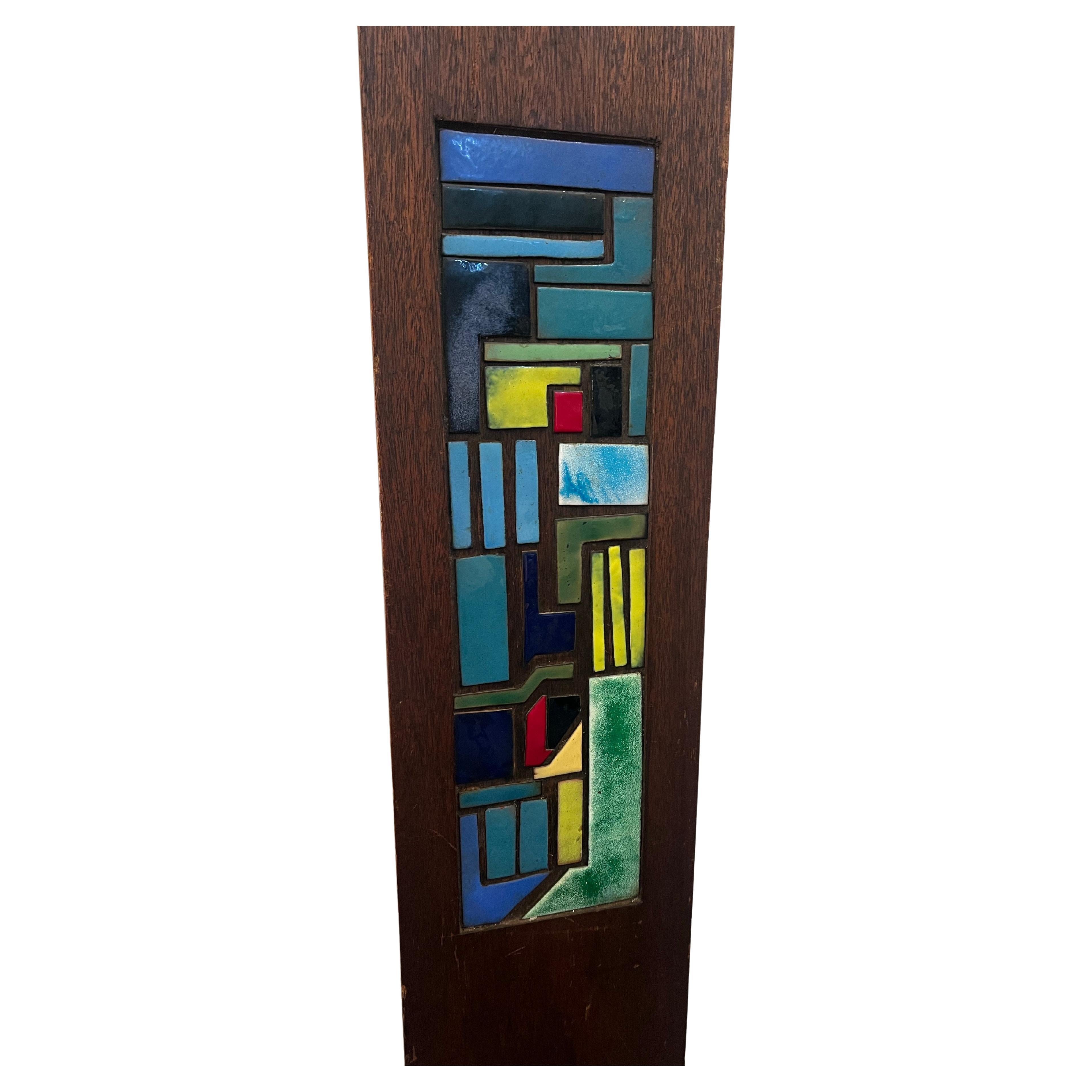 1975 Placa de pared con diseño californiano esmaltado abstracto americano de mediados de siglo Estadounidense en venta