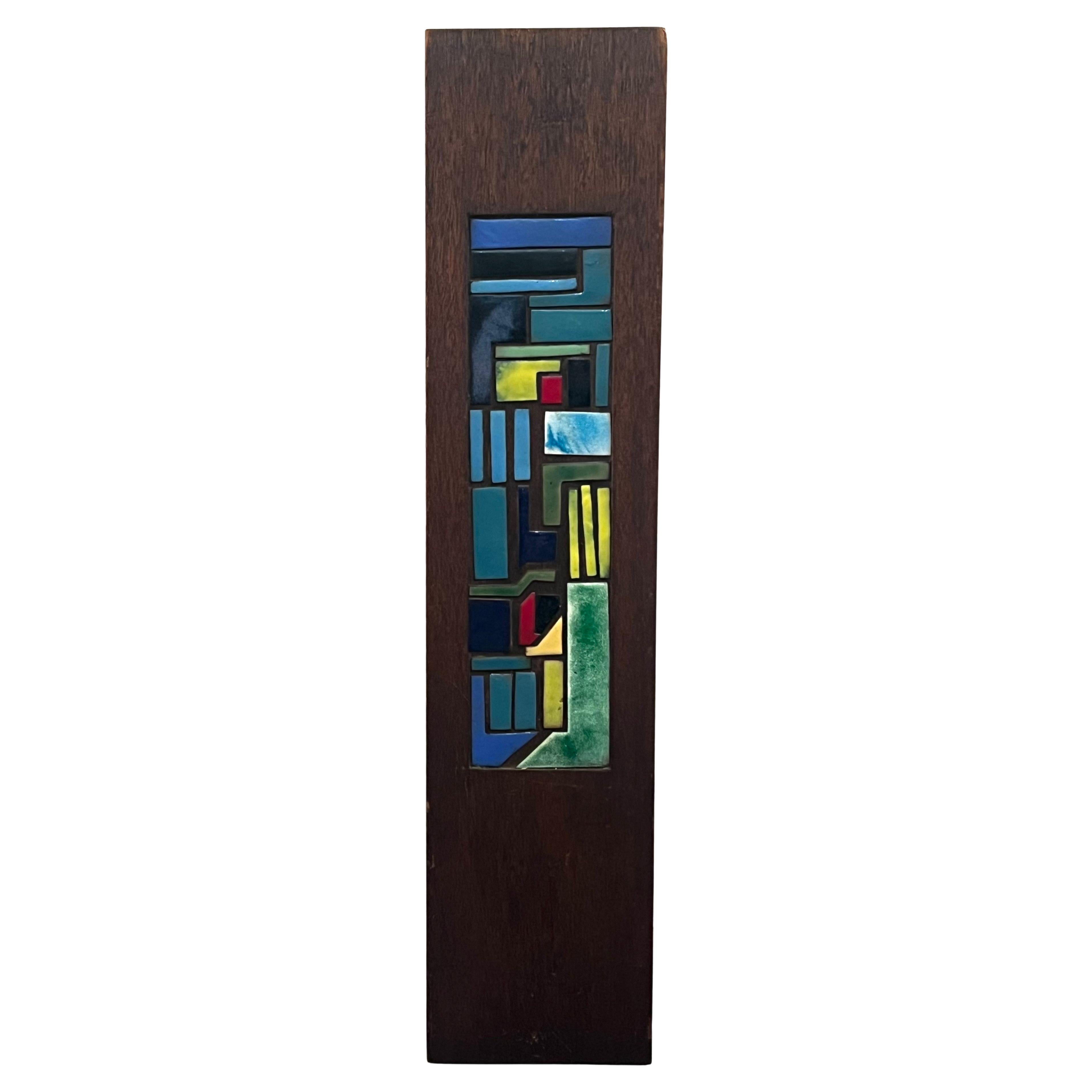 1975 American Mid Century Abstrakt Emailliert Kalifornien Design Wandtafel